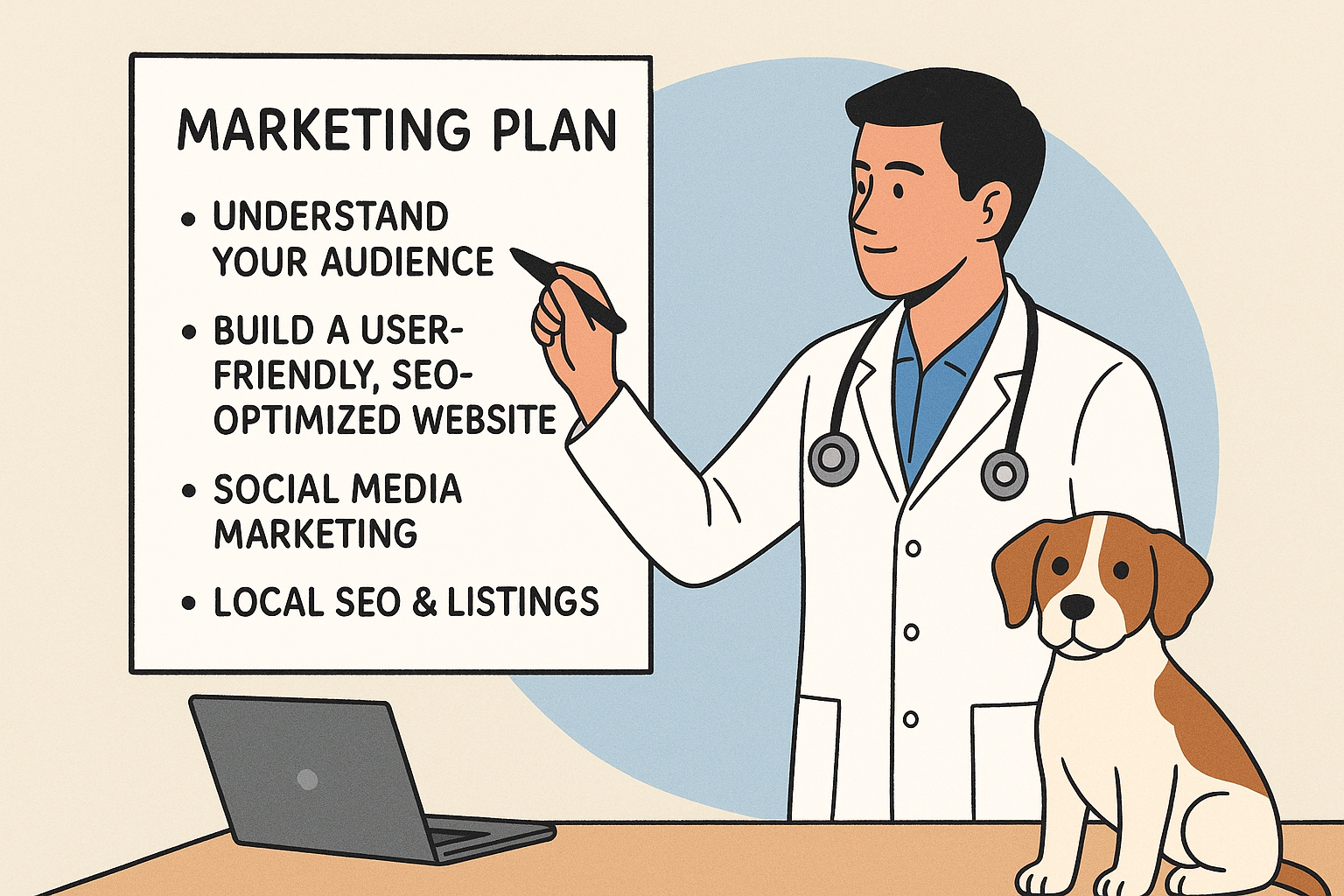Veterinarian creating their start-up practice marketing plan